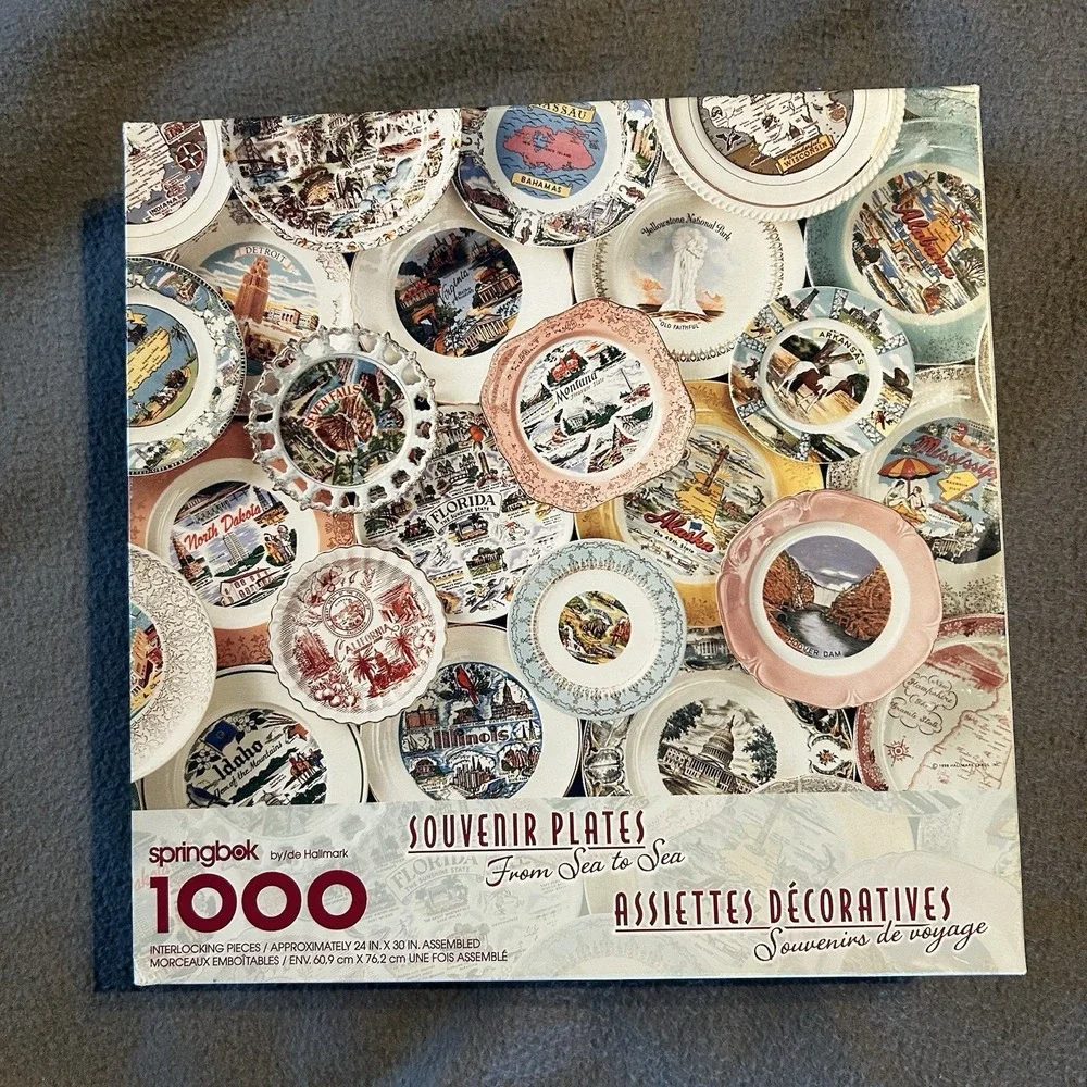 Springbok jigsaw puzzle Souvenir Plates From Sea to Sea 1000 Pieces States USA